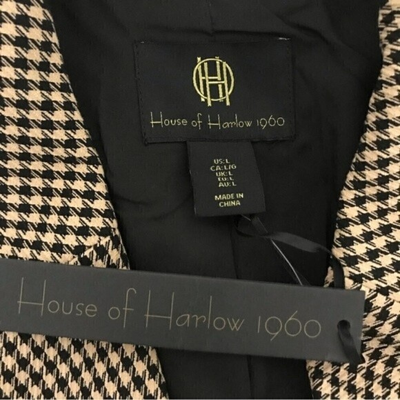 New! House of Harlow 1960 Houndstooth Notch Collar Blazer - Picture 11 of 13